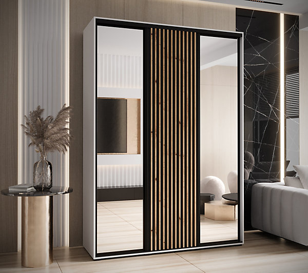 Armoire Sapporo 2 a portes coulissantes H. 205,2 x L. 180 x P. 60 3 portes