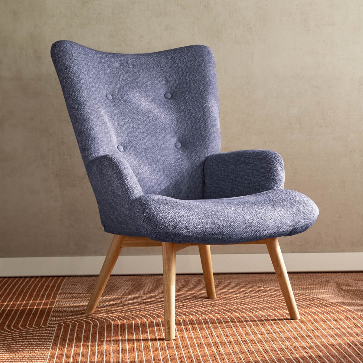 Fotel MOSS POP w tkaninie granatowy 70x55x95 cm