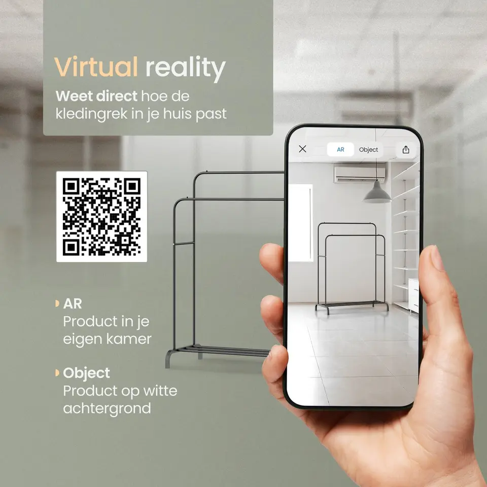 O'DADDY Dubbel Kledingrek Metaal Zwart met Schoenenrek 110x54x(130-150)cm