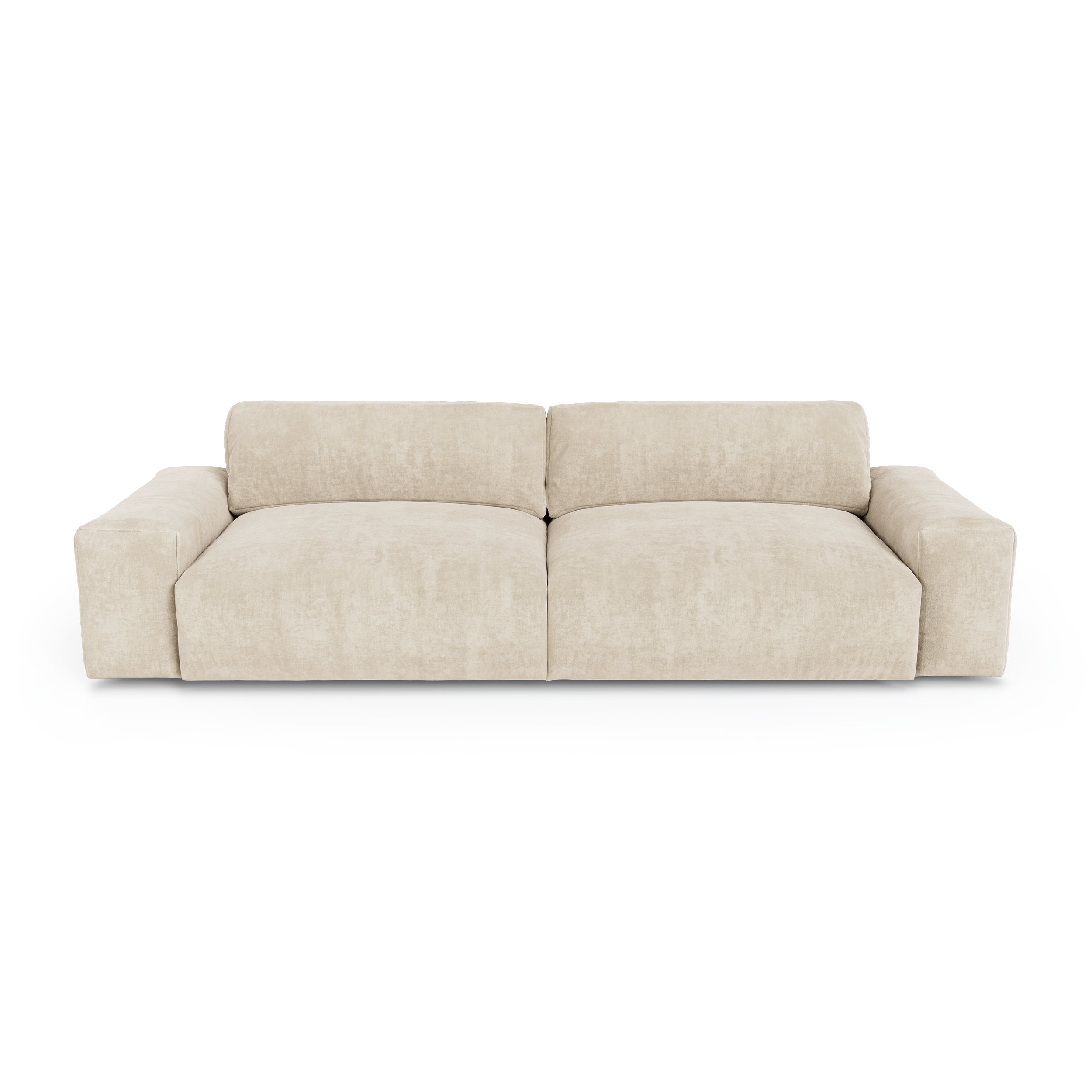 Rechte bank BLISS 4 personen Fluweel Crème