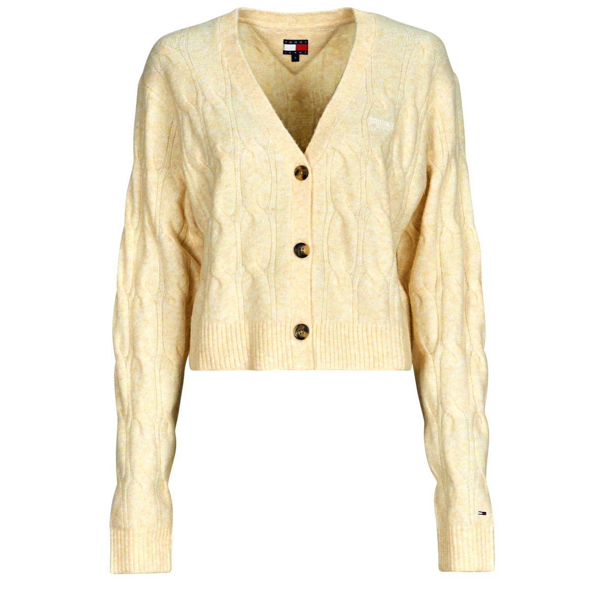 Tommy Jeans - TJW HTR CABLE CARDIGAN - Beige