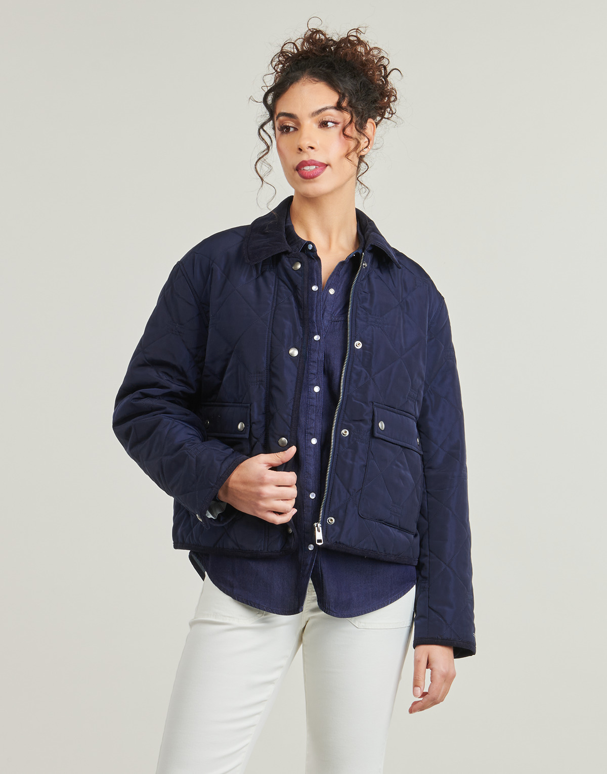 Tommy Hilfiger - PADDED FLAG QUILTED JACKET - Marine