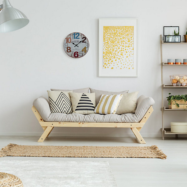 Horloge Suspendue Blanc Chiffres Colorés Mdf pour Salon Cuisine