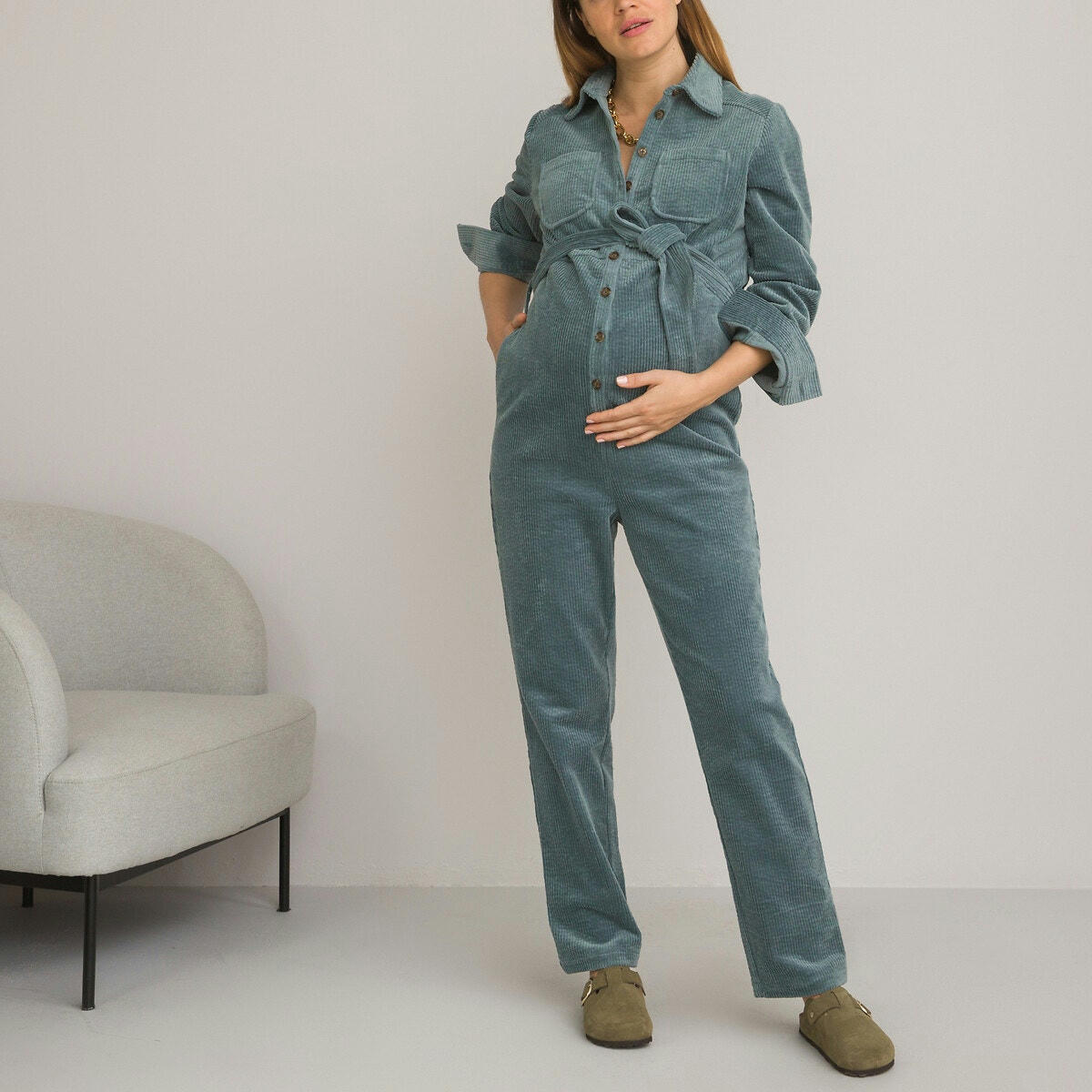 Combinaison pantalon de grossesse, velours côtelé
