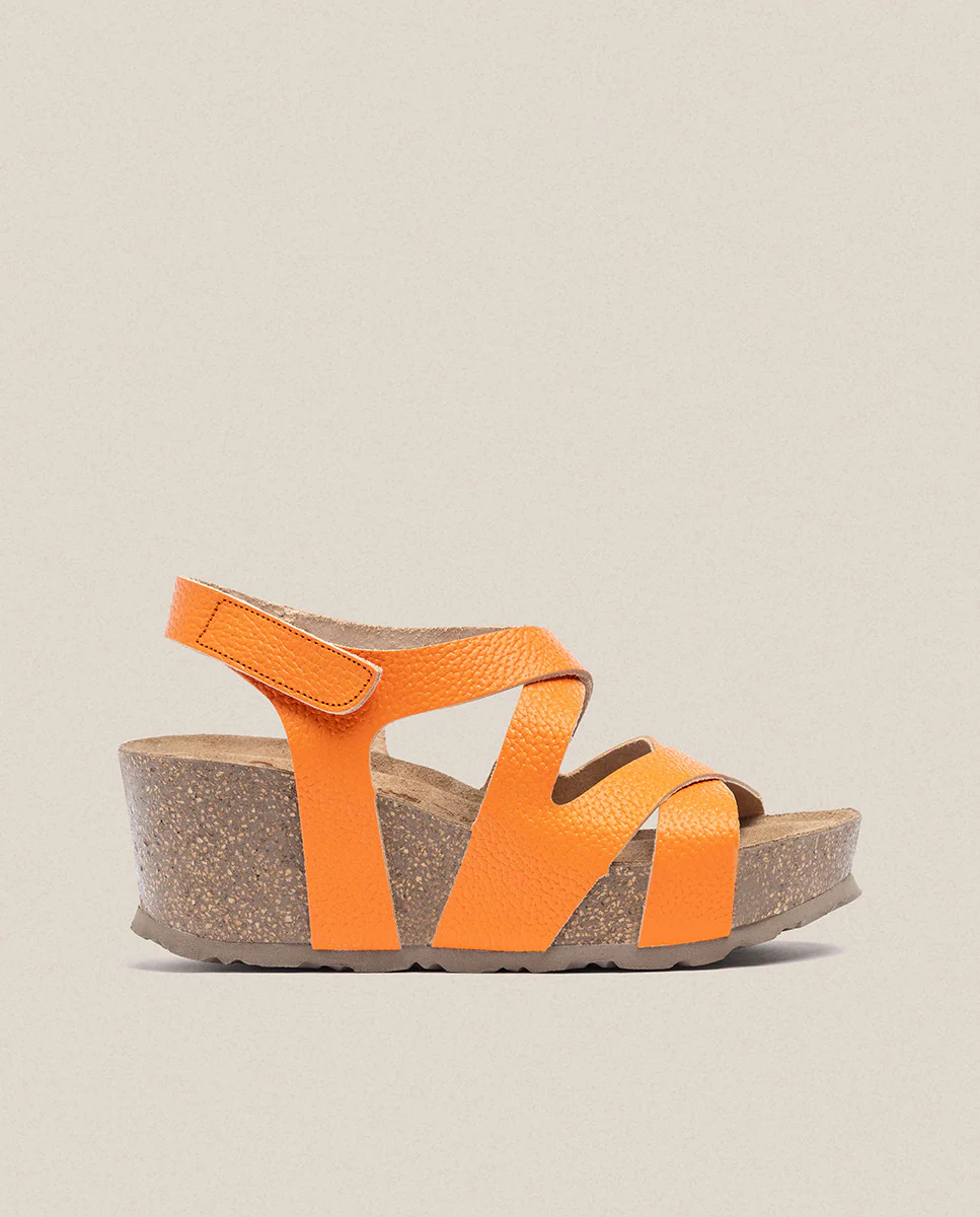 Sandalia cuña Bari 303 naranja