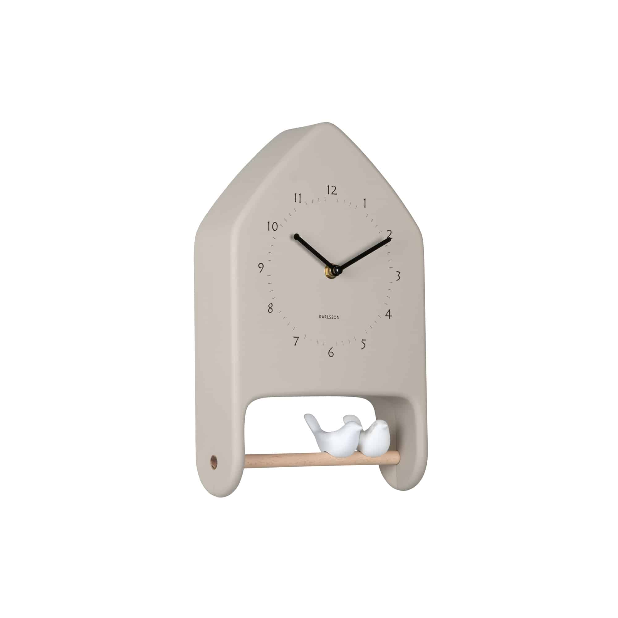 Karlsson wandklok Love Birds - grijs - 7.1x20x32cm