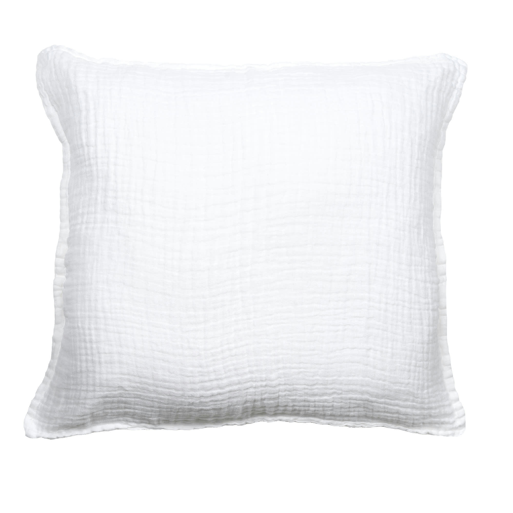 CAPRI - Housse de coussin gaze de lin gaufré blanc 65X65 CM