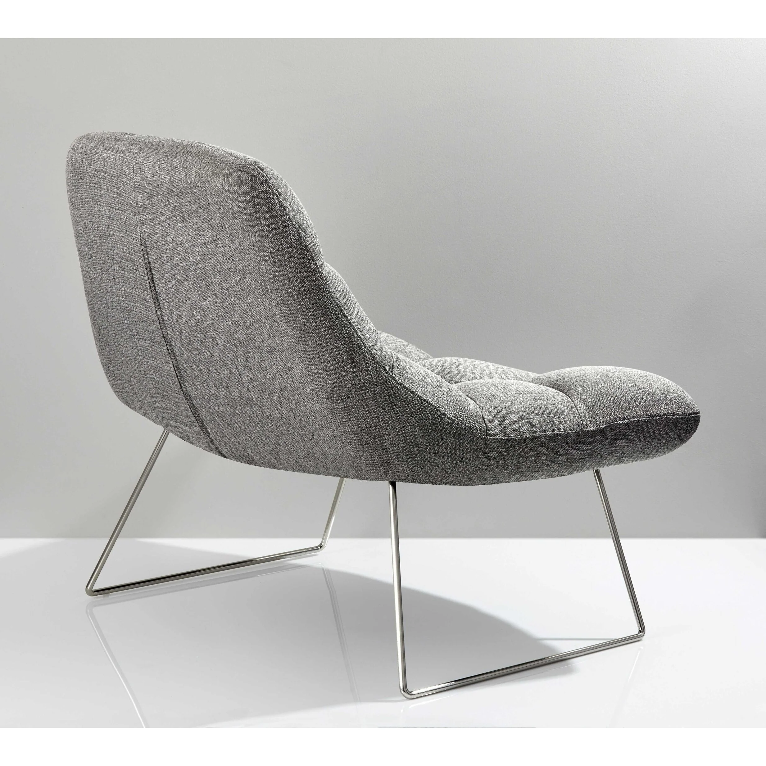40 X 33 X 33 Light Grey Soft Textured Fabric and Brushed Steel Chair