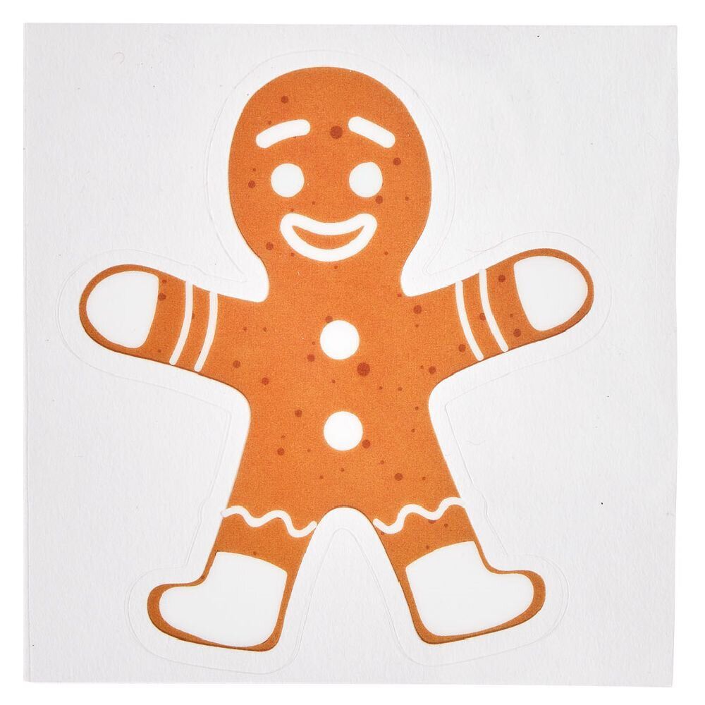 Décoration fenêtre et mur No&euml;l adhésive pain d'épices (3 modèles)