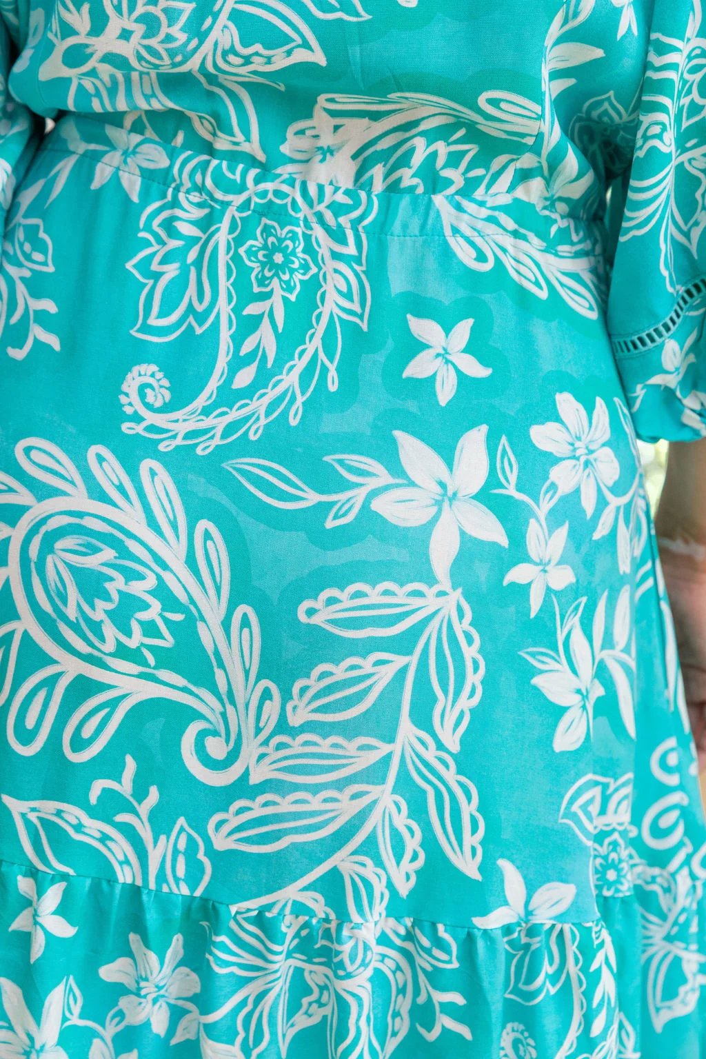 Addison Maxi Dress in Turquoise Paisley