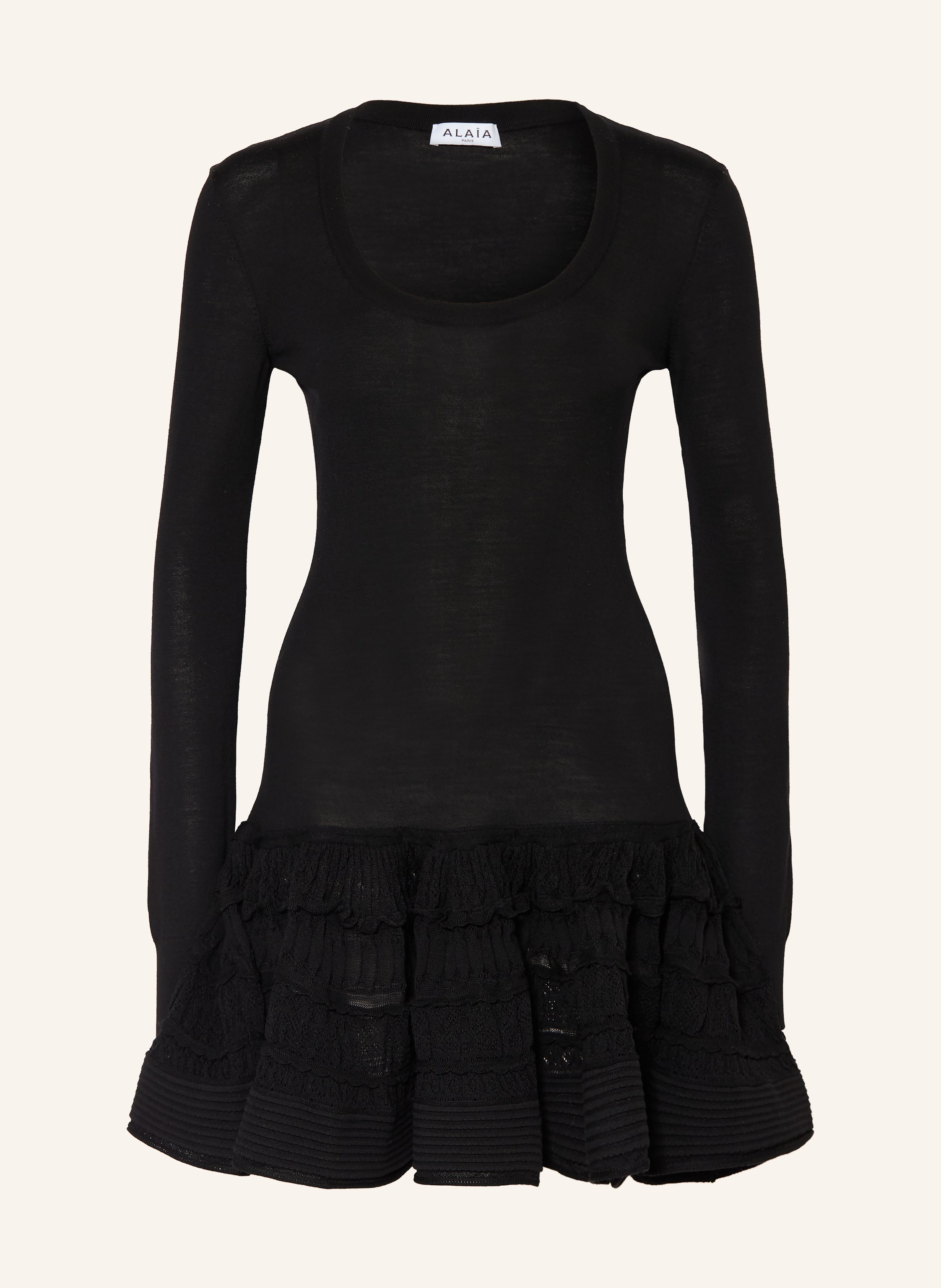 ALAÏA Strickkleid mit Rüschen