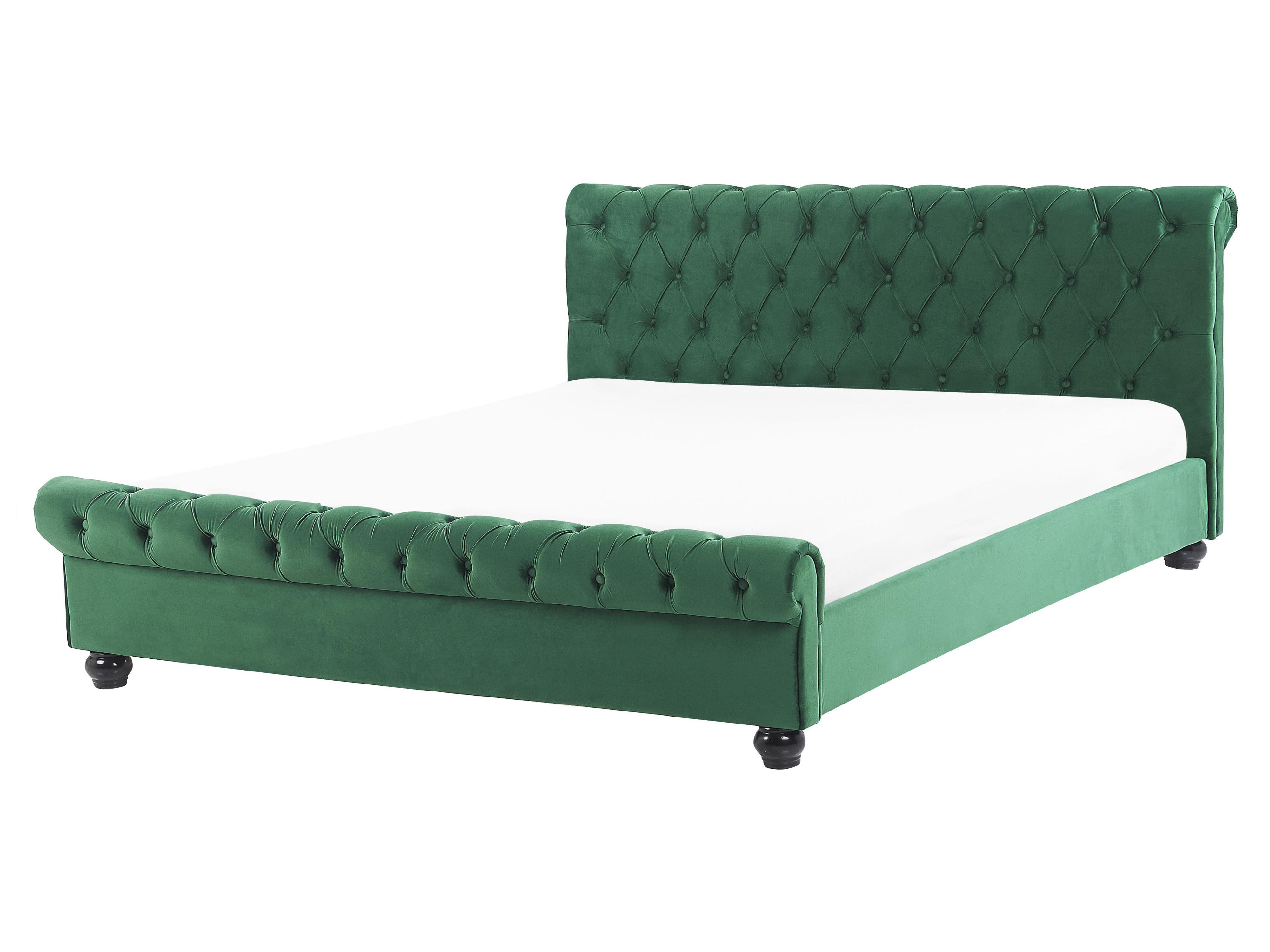 Bed Velvet AVALLON 160 x 200 cm (EU King Size) Emerald Green