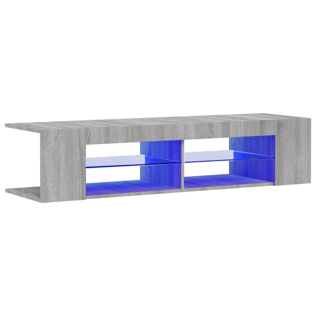 Szafka TV z oświetleniem LED szary dąb sonoma 135x39x30 cm