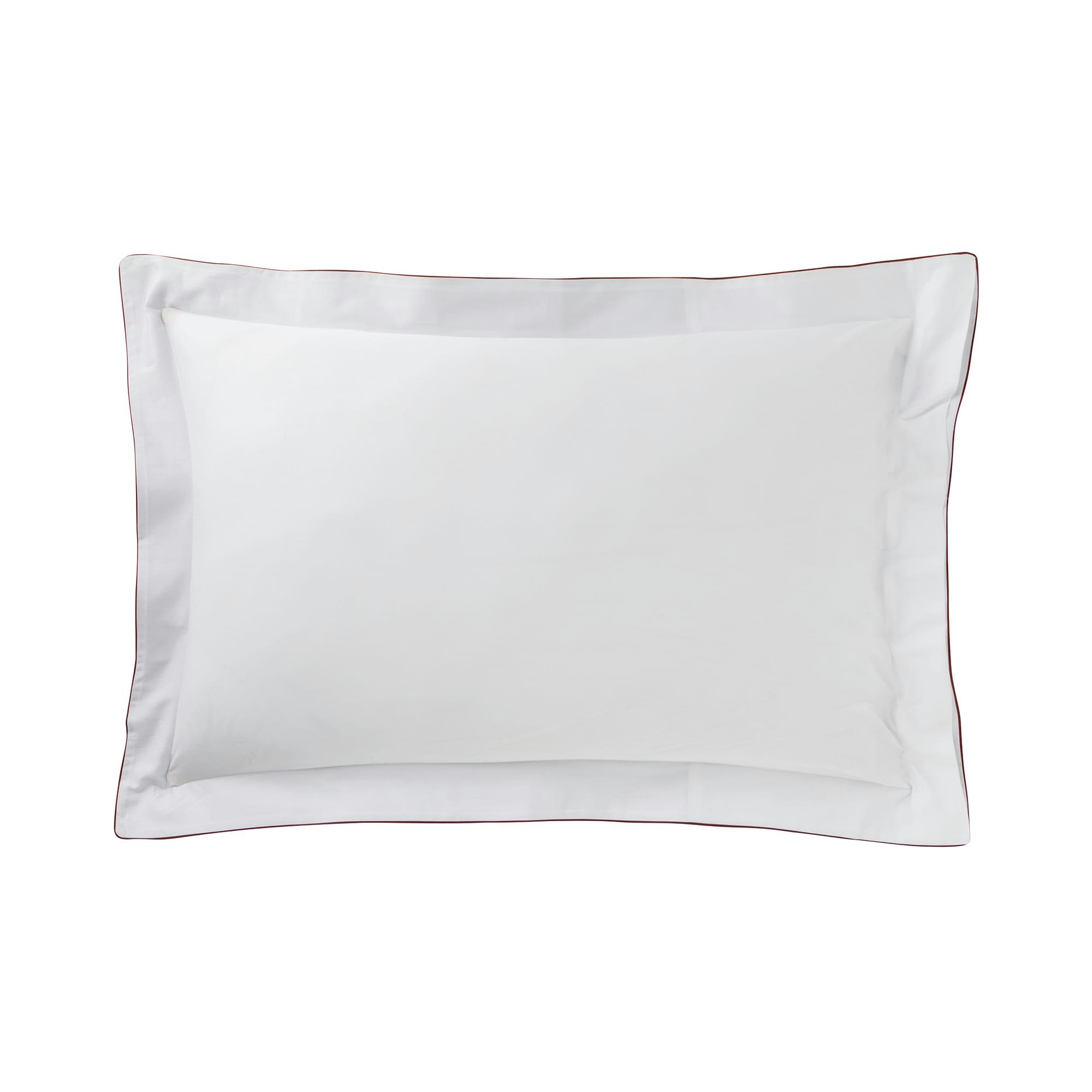 MARCEAU - Taie d'oreiller en satin de coton blanc/bleu 50x75