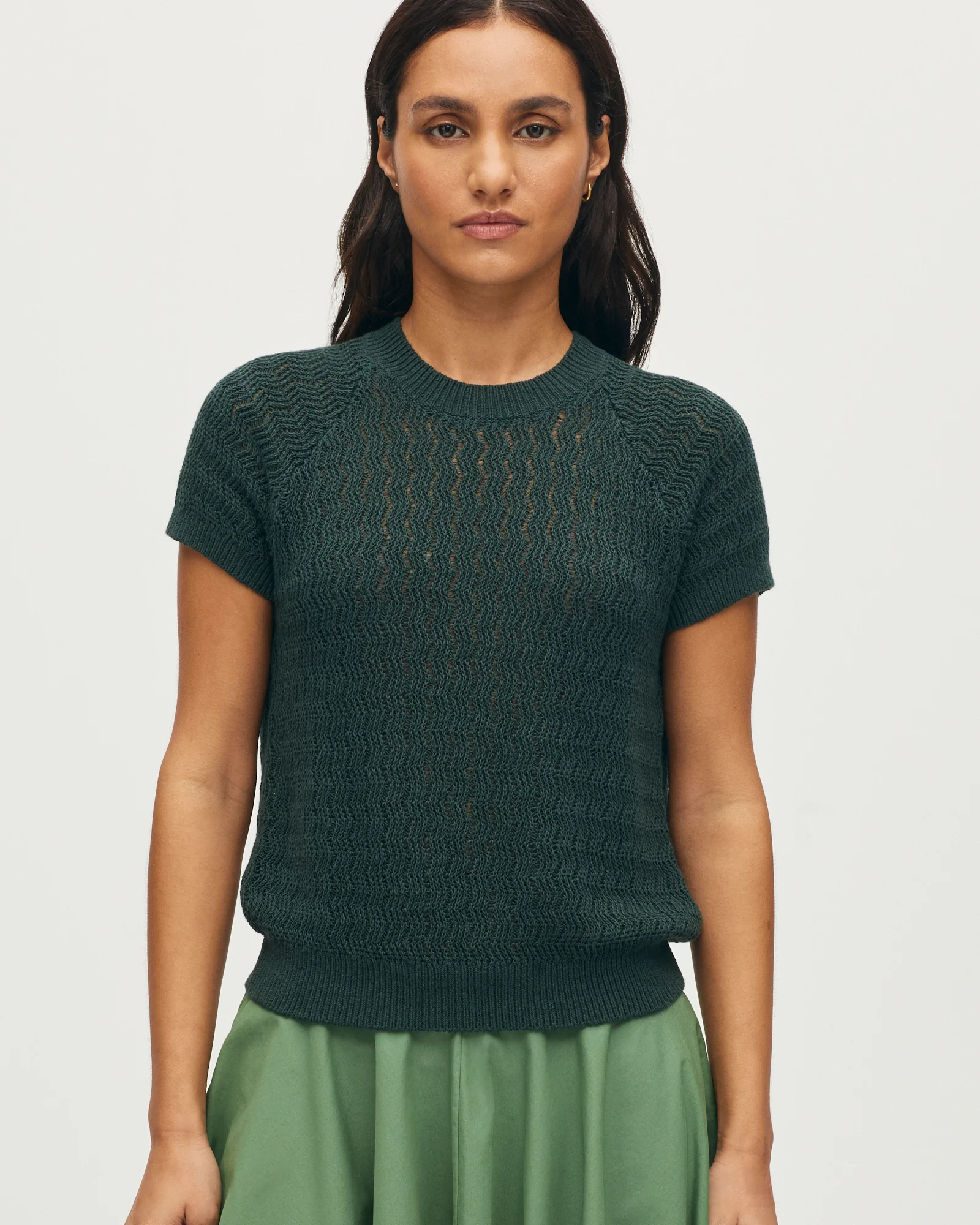 Pull manches courtes en lin