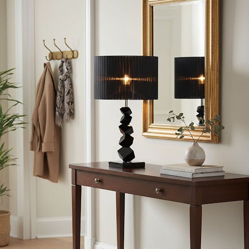 SOGA 2X 55cm Black Table Lamp with Dark Shade LED Desk Lamp