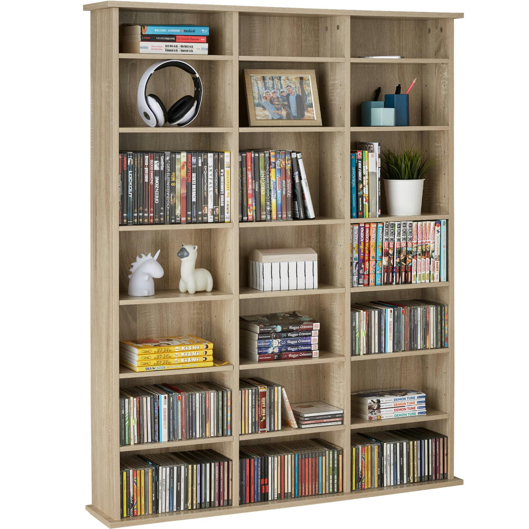 - Étagère DVD CD aspect Bois Bois clair, Chêne Sonoma