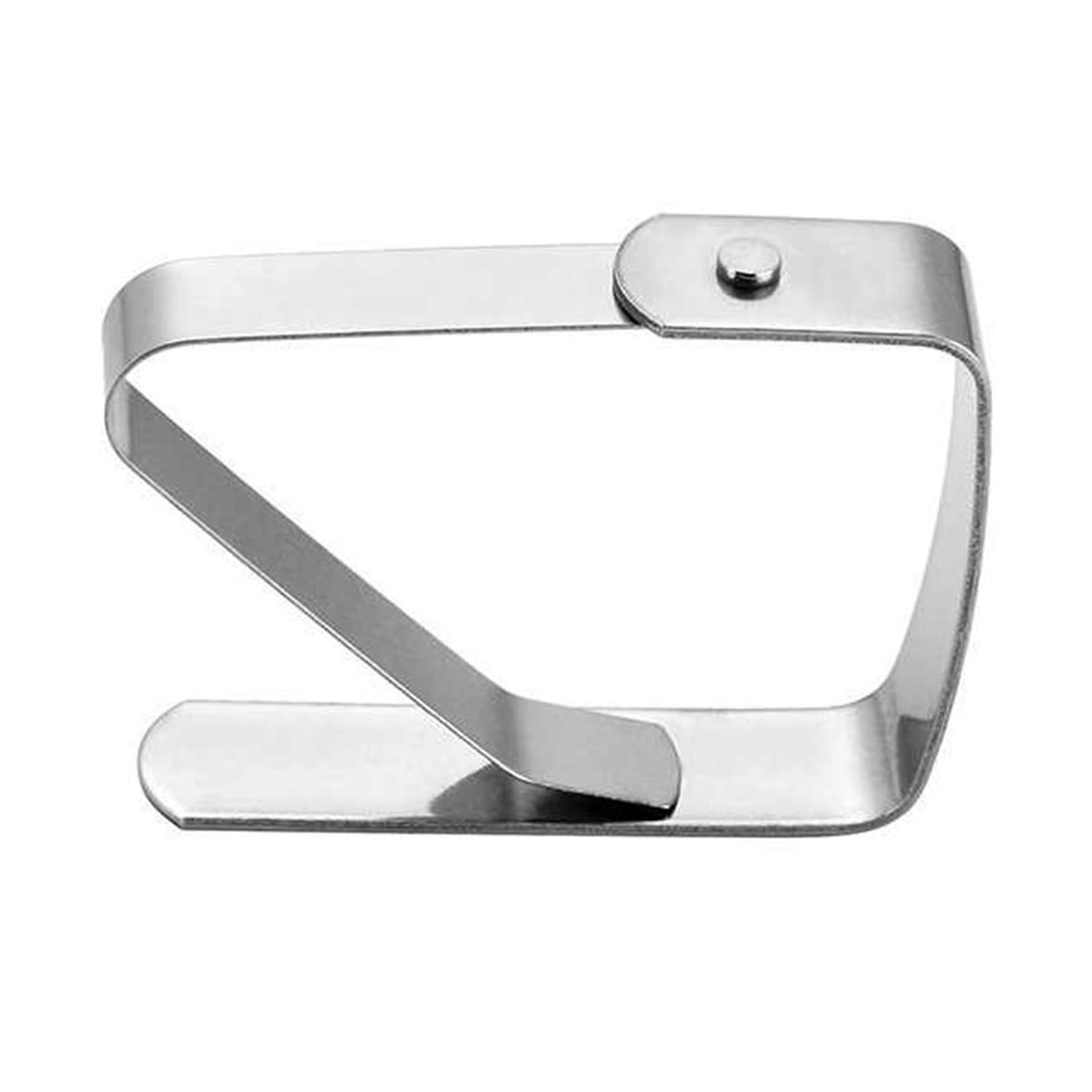 - 4 pinces à nappe inox argent 4x5 cm