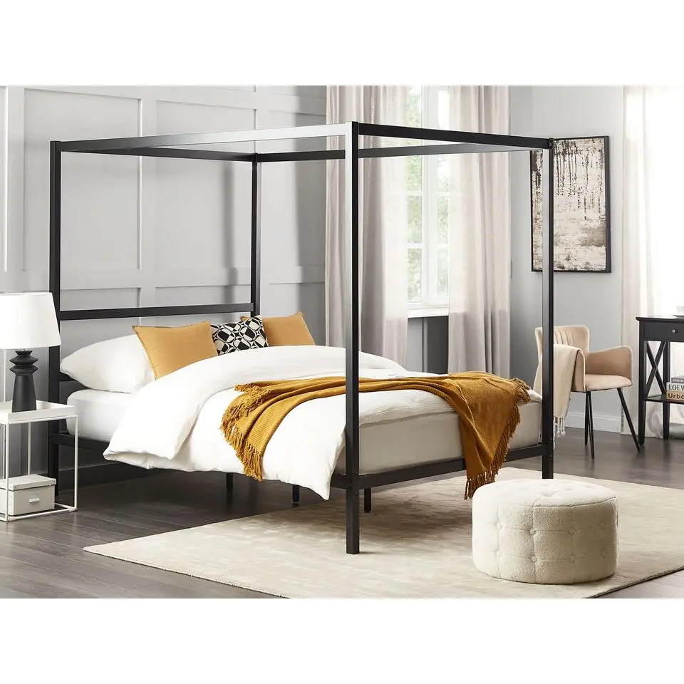 LESTARDS - Hemelbed - Zwart - 140 x 200 cm - Staal