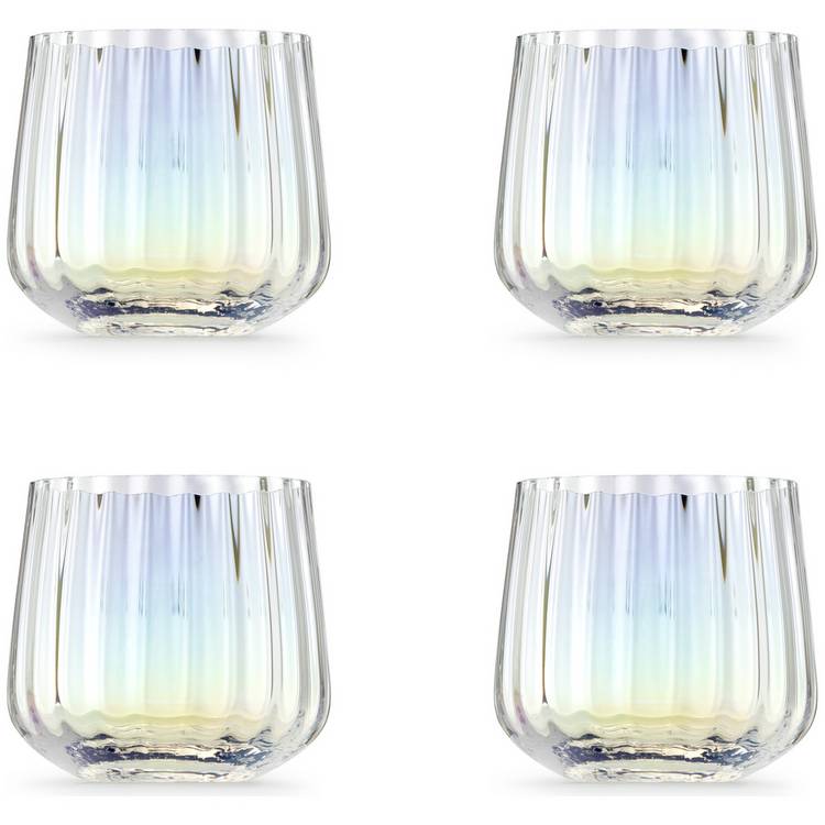 Habitat Iridescent Lustre Set of 4 Fluted Tumblers