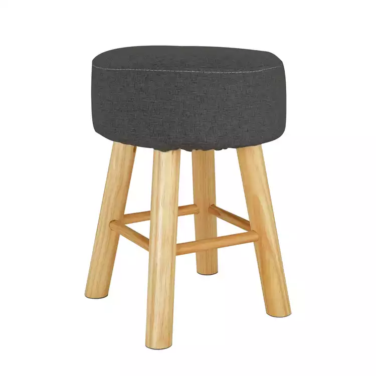 Habitat Sophie Small Fabric Stool - Charcoal