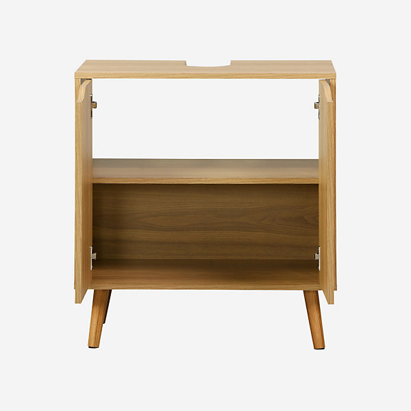 Meuble sous lavabo vintage décor bois frêne 65 x 40 x H 70 cm - Nepal