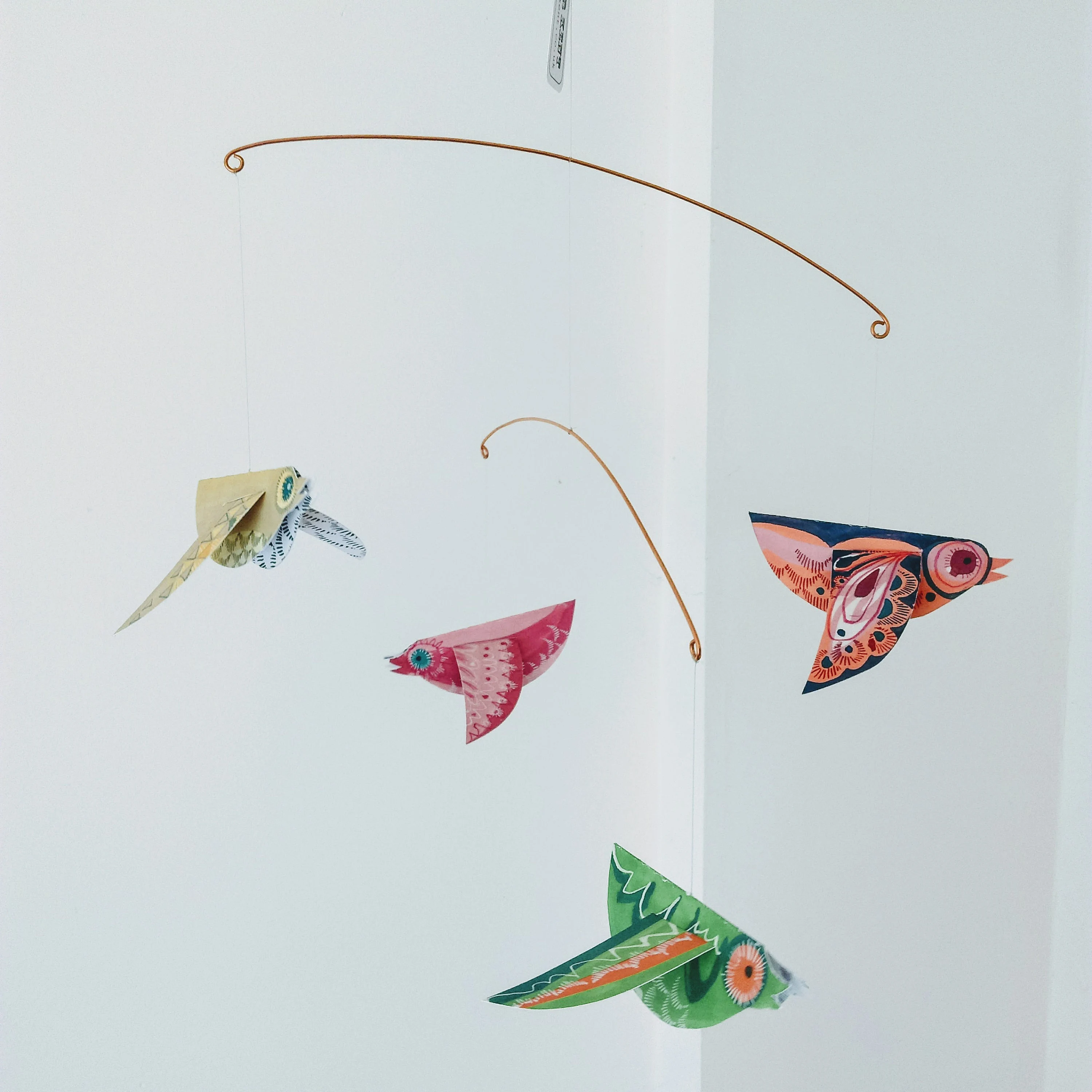 Colourful Paper Birds Mobile