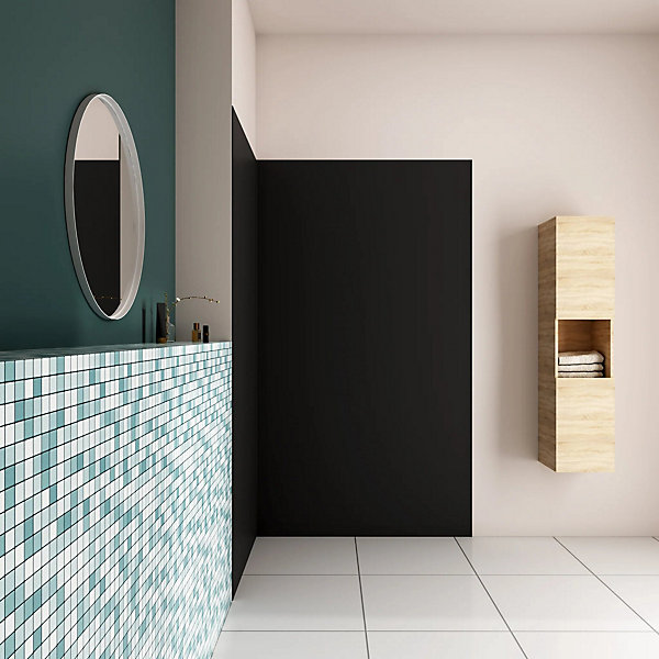 Panneau mural de douche Noir 120x90x210cm,Panneaux muraux salle de bain habillage mural aluminium,avec 2 profilés de finition