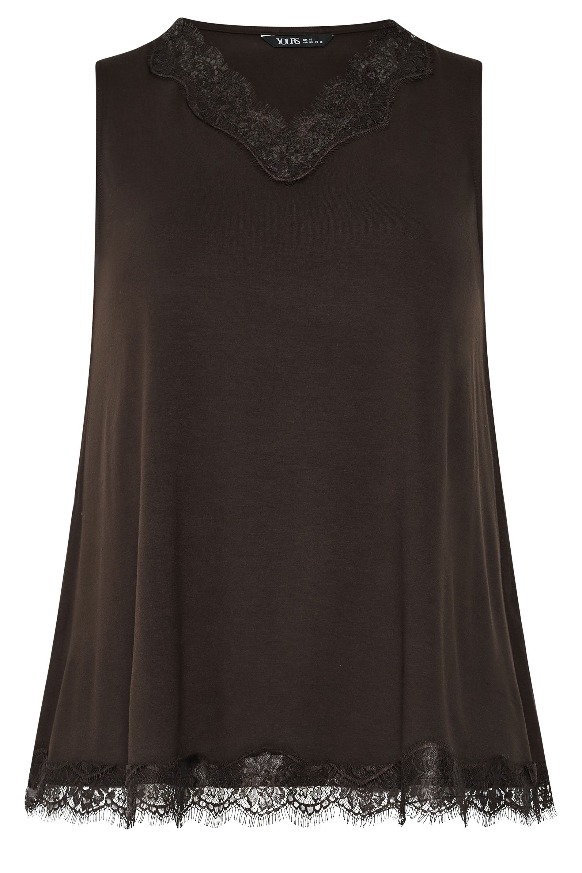 Yours Lace Trim Vest Top
