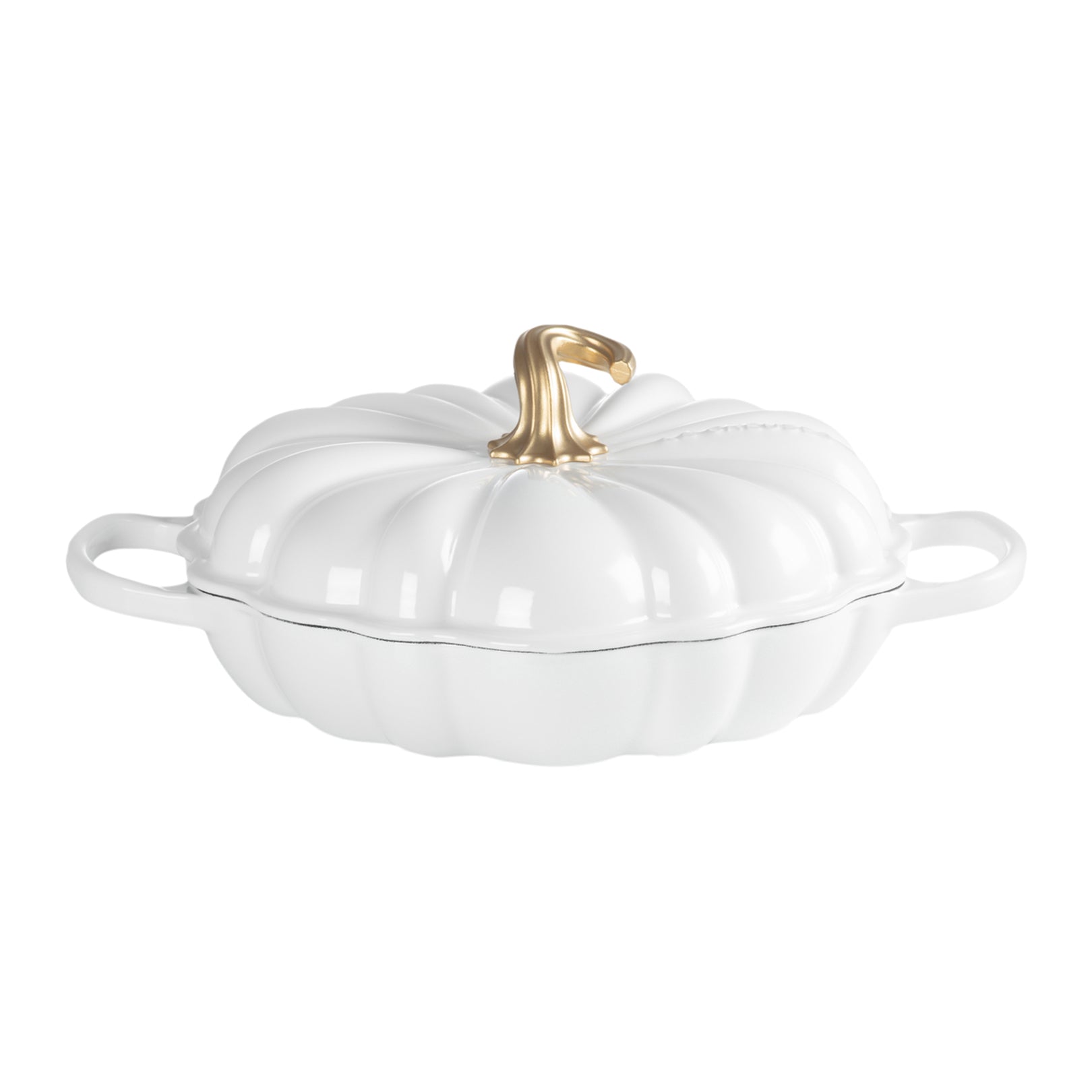 Le Creuset Campagnard Pompoen Braad/Stoofpan Ø 28 cm - Wit