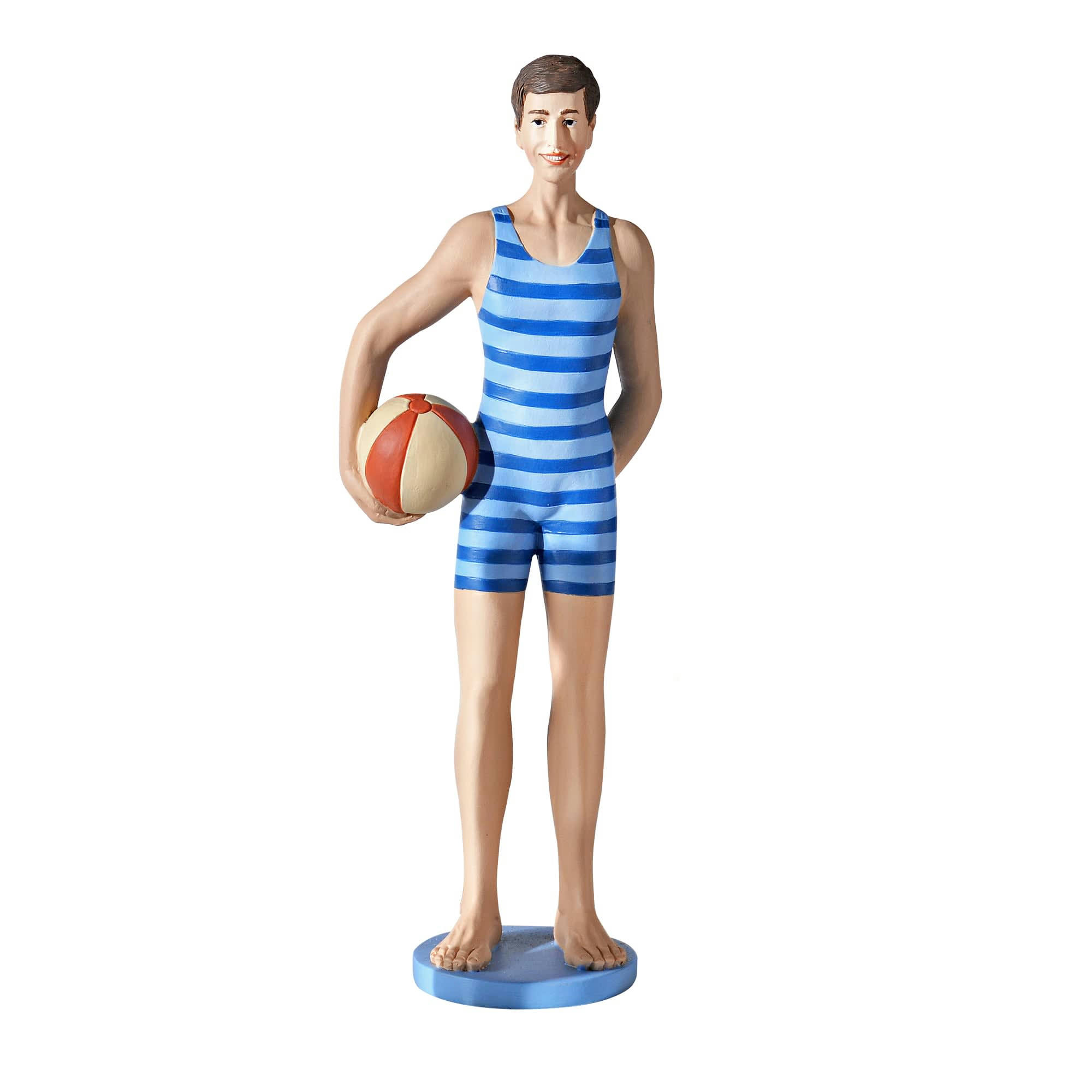 SMITHFAM - Statuette rétro homme en résine bleue