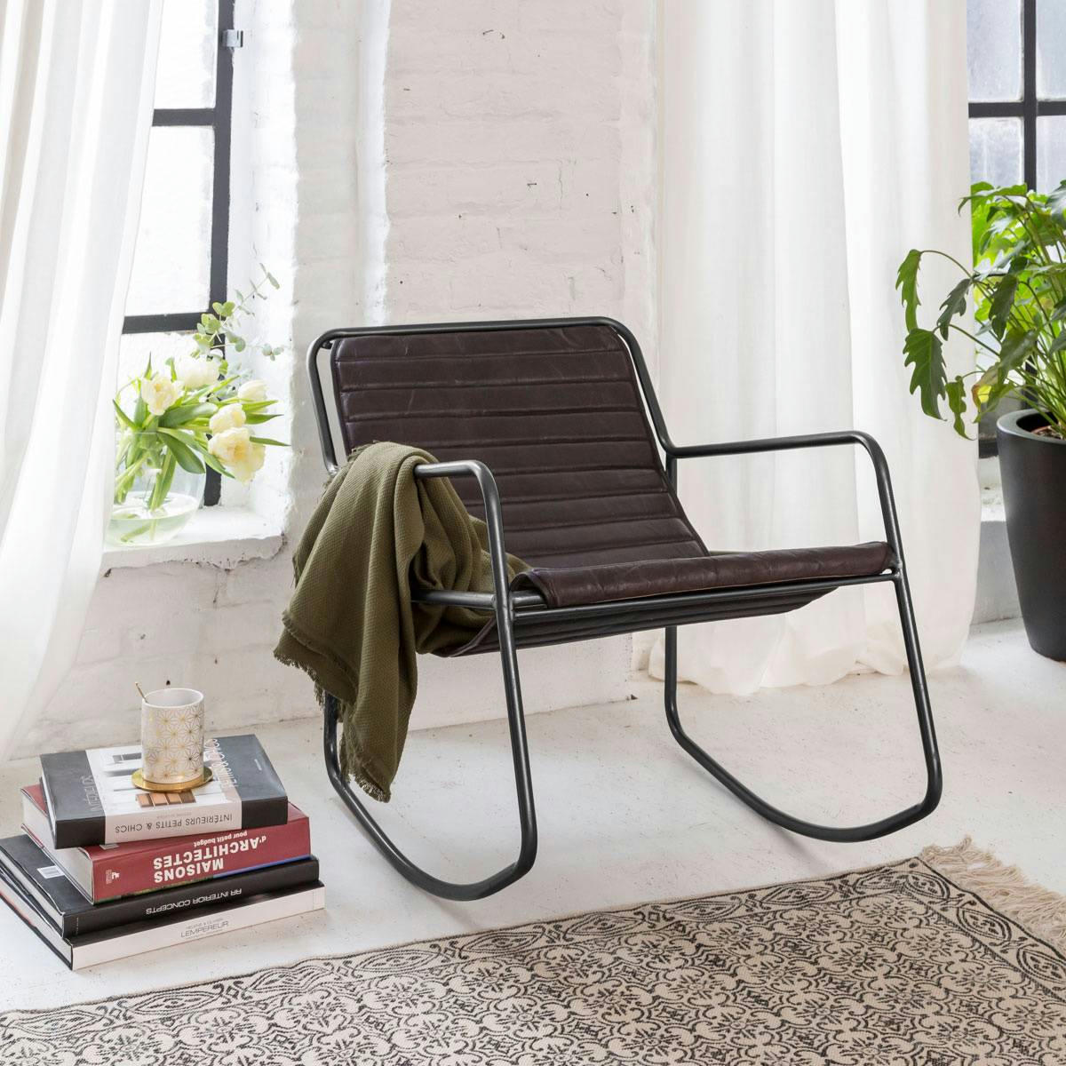 SYDNEY - SYDNEY - Rocking chair industriel noir