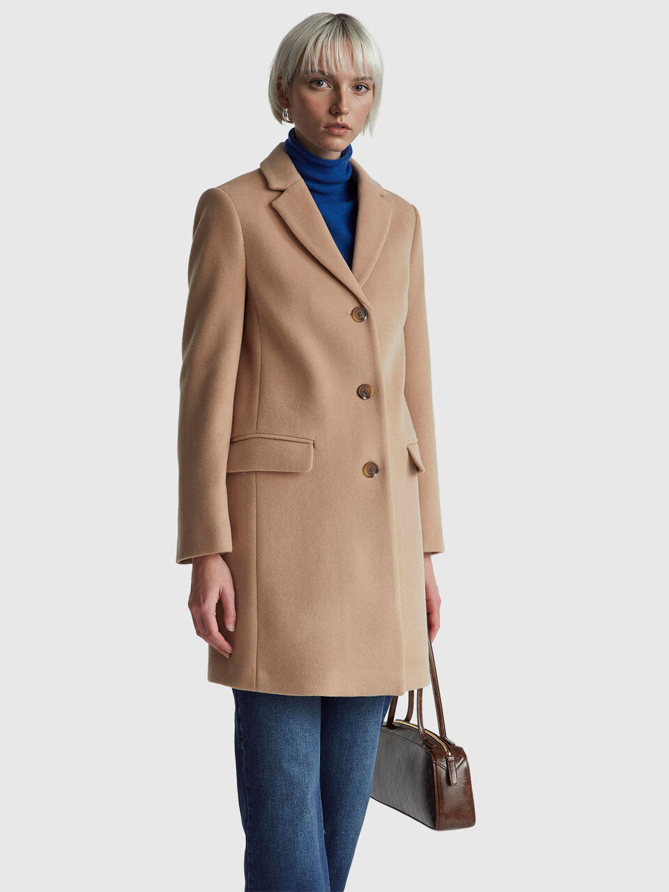 Wool blend coat