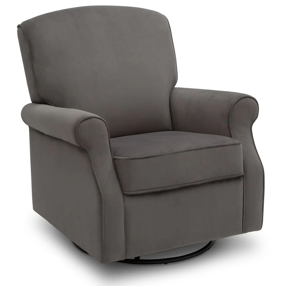 Delta Children Stella Glider Swivel Rocker Chair, Toast Velvet