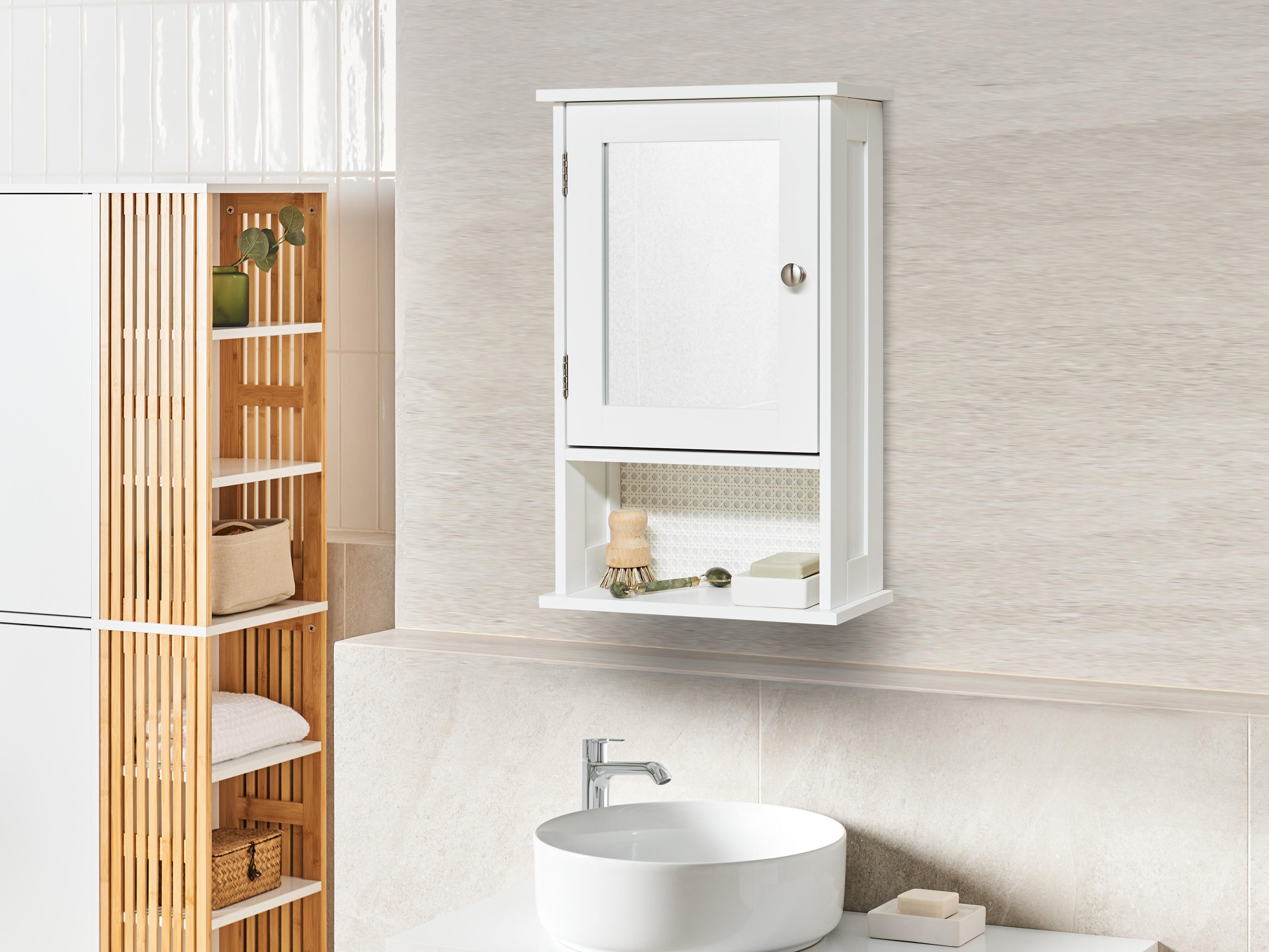 Bathroom Wall Mounted Mirror Cabinet HUILA 34 cm 53 cm White