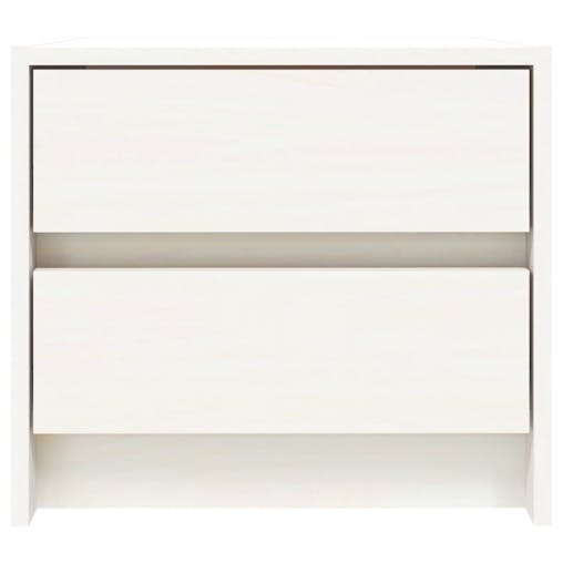 NNEVL Bedside Cabinet White 40x31x35.5 cm Solid Wood Pine