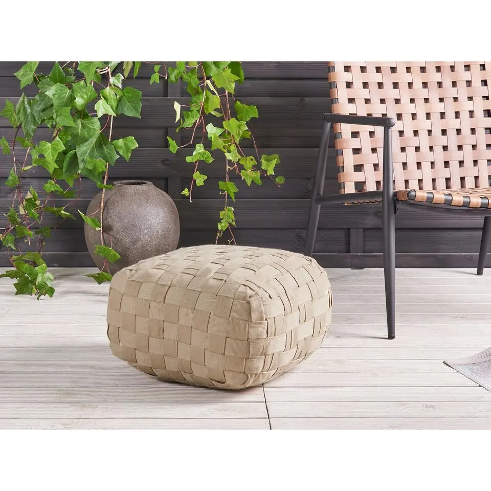 BODLA - Buitenpoef - Beige - 50 x 50 cm - Synthetisch materiaal