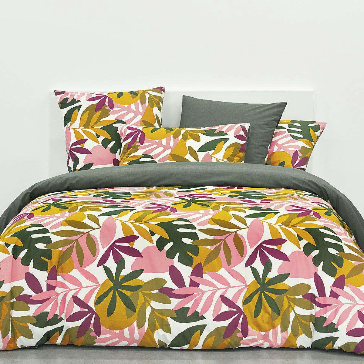 MORNING - Parure de lit percale blanc 260x240 + 2x50x75 cm