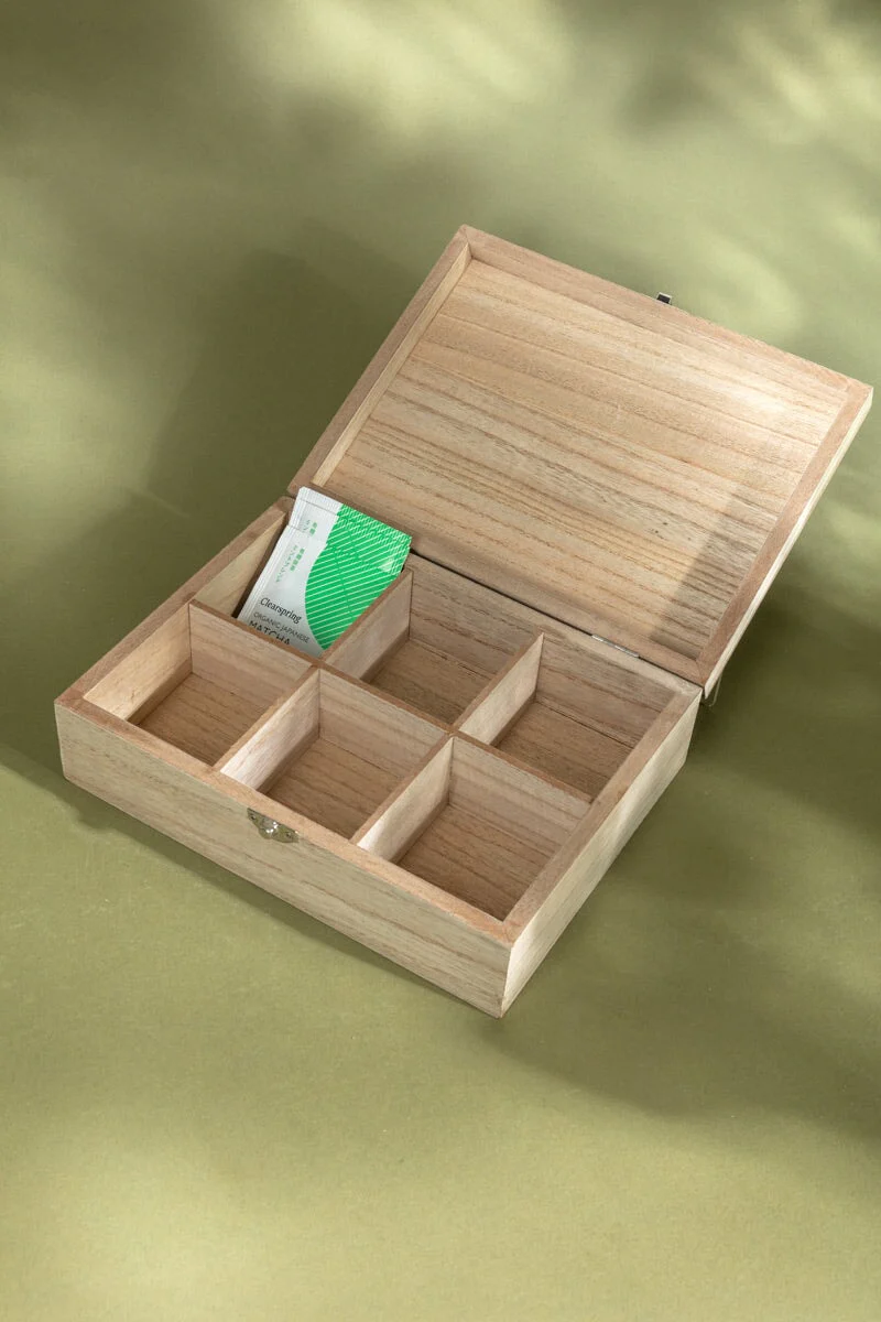 Wooden Floral Tea Box