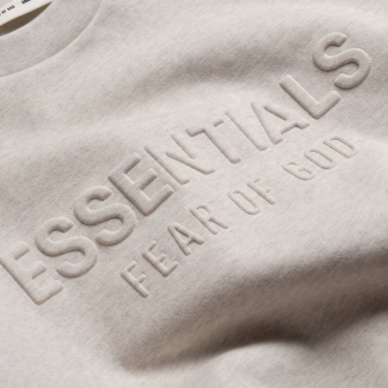 Fear Of God Essentials Embossed Classic Crewneck Sweatshirt - Oatmeal Heather