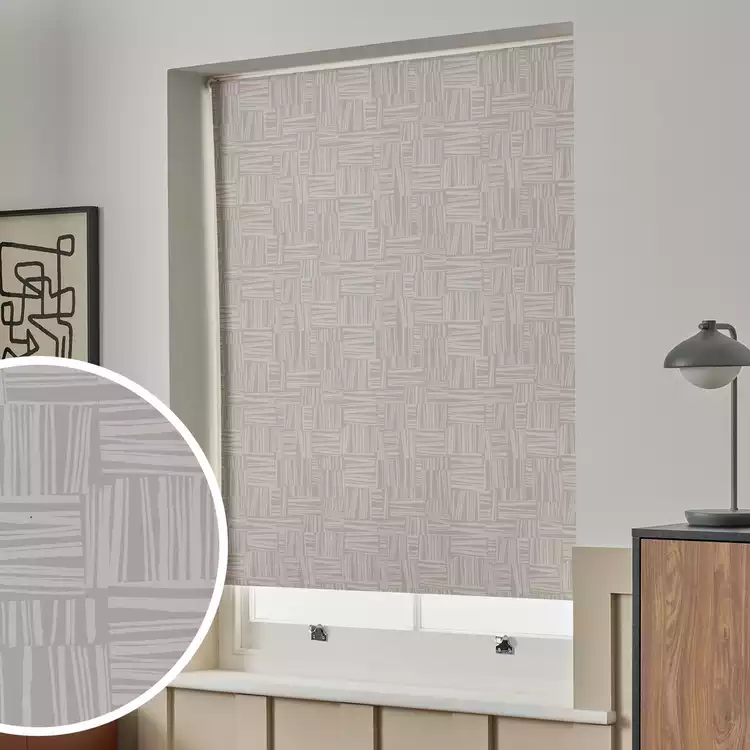Habitat Cut Line Blackout Taupe Roller Blind - 90cm