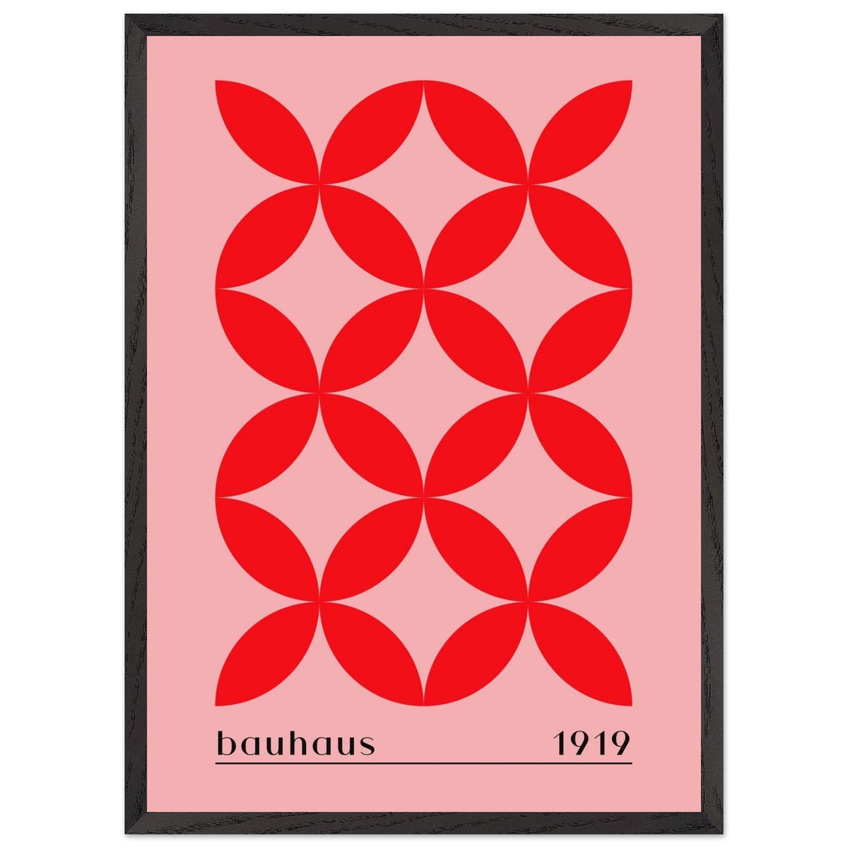 Artfulprints Poster met Lijst Bauhaus - 1919  - 50x70 cm - Rood