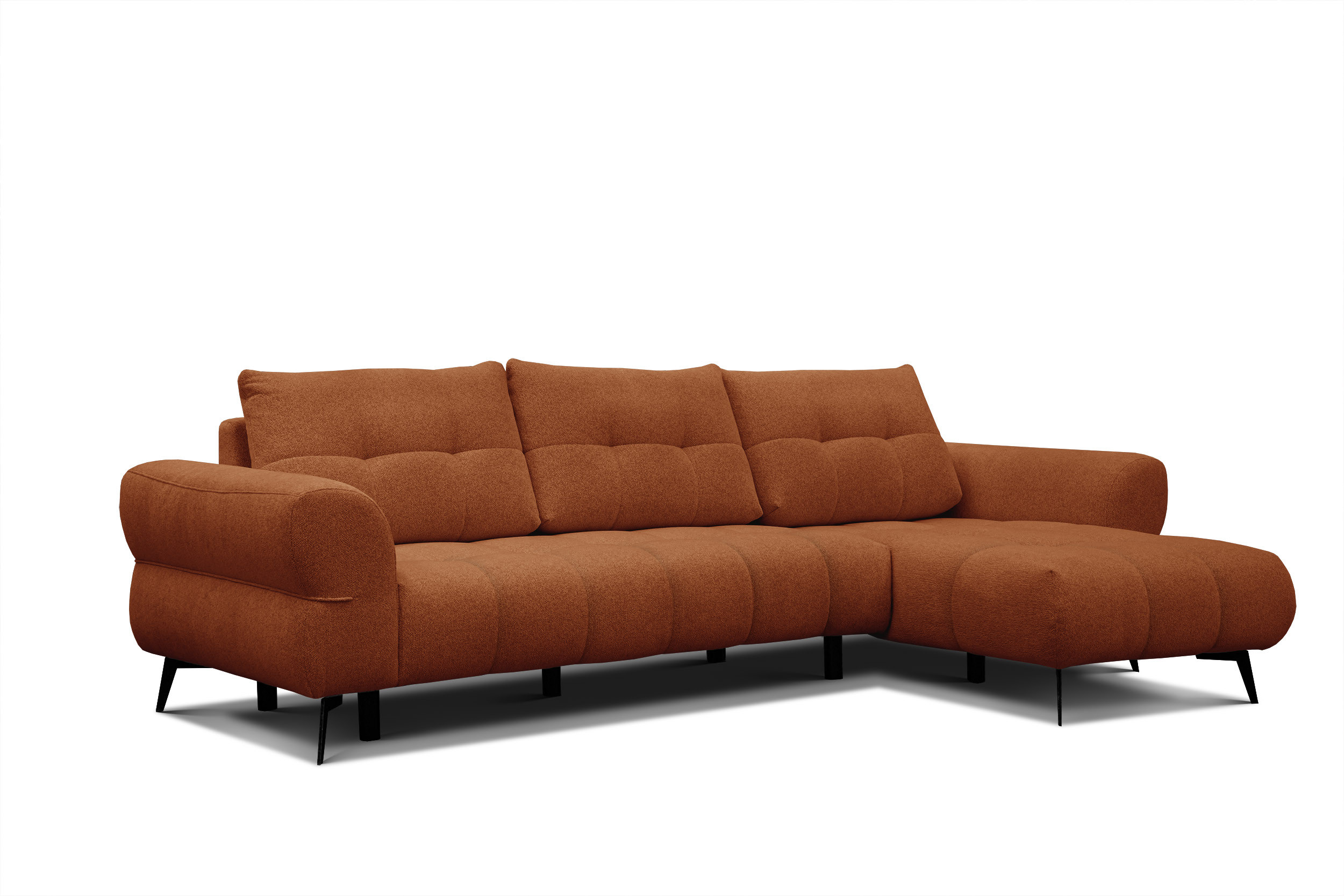 Sofa narożna 4 osobowa prawa SALVINI, pomarańczowa