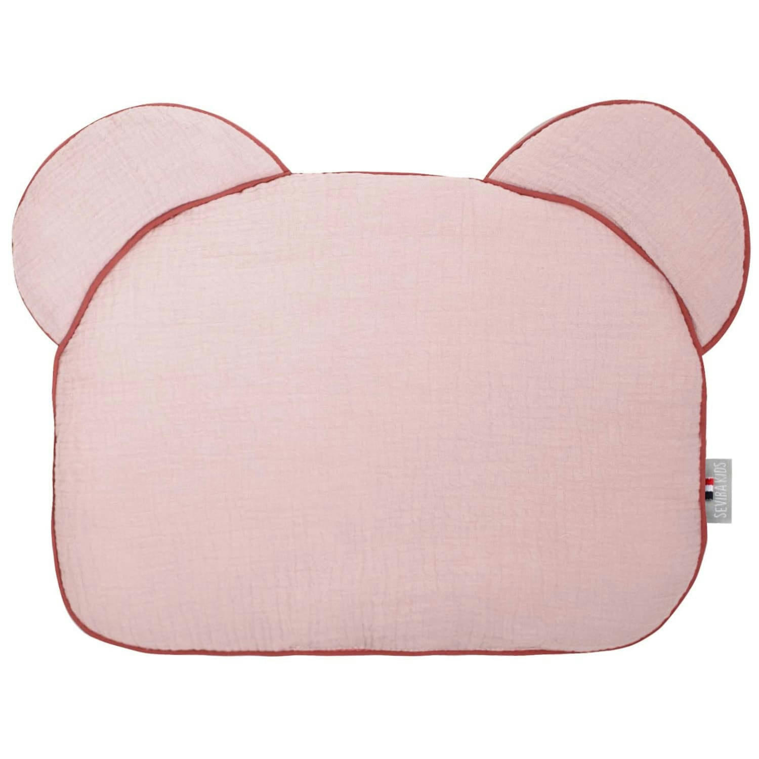 JEANNE - Oreiller extra plat ourson en gaze de coton