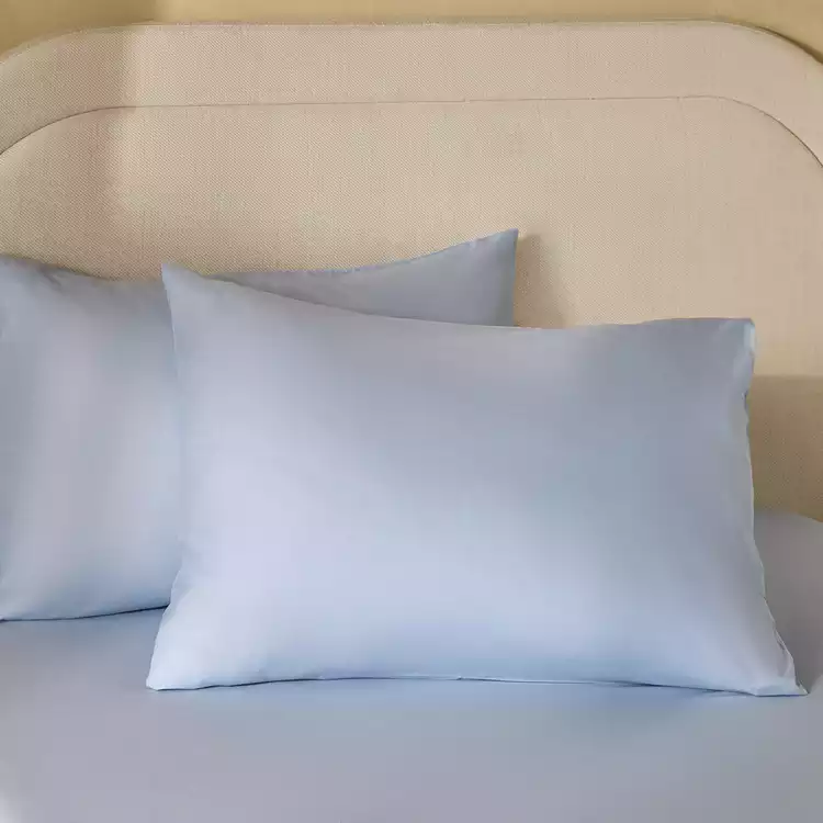 Habitat Plain Pale Blue Pillowcase Pair