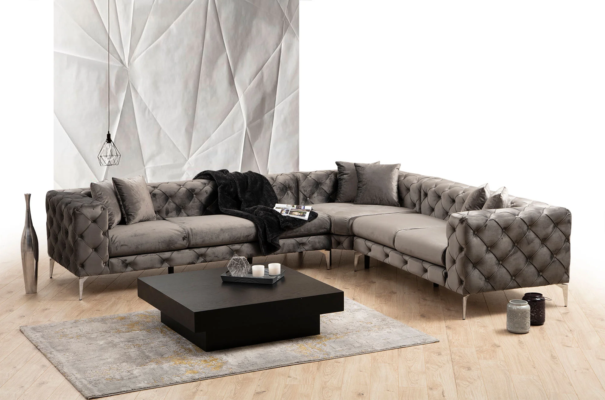 Hoekbank Como links velvet