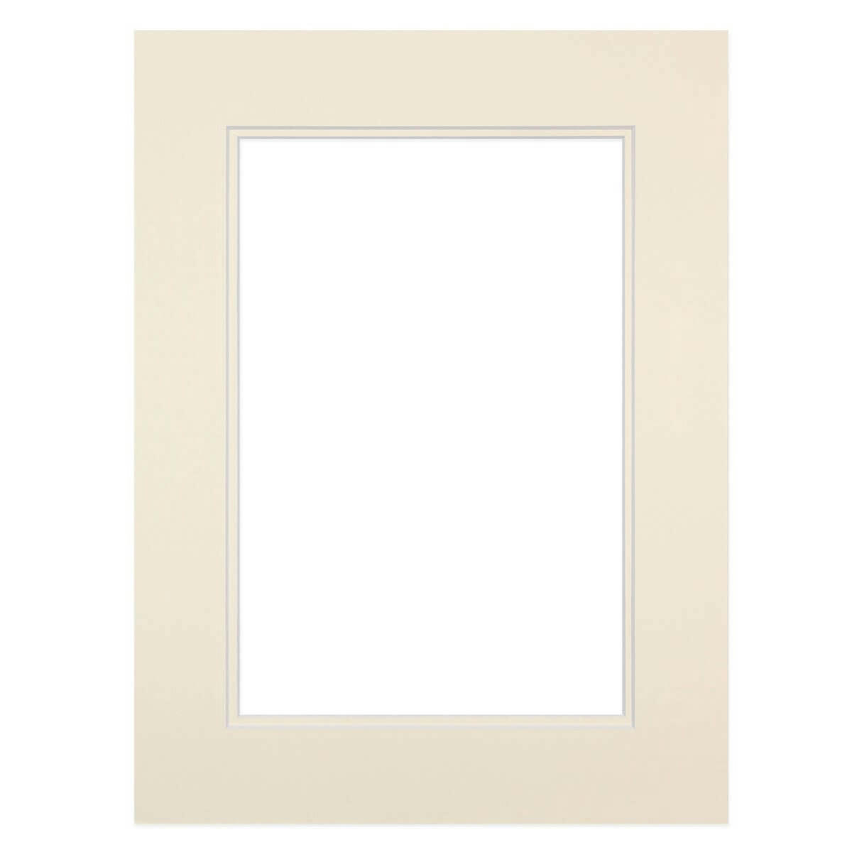 PASSE-PARTOUT DOUBLE - Passe-partout Double blanc cassé 24x30 cm ouverture 15x20 cm carton