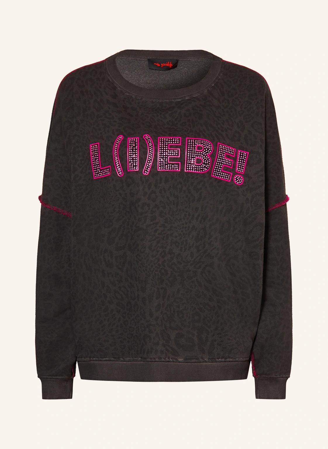 miss goodlife Sweatshirt mit Schmucksteinen