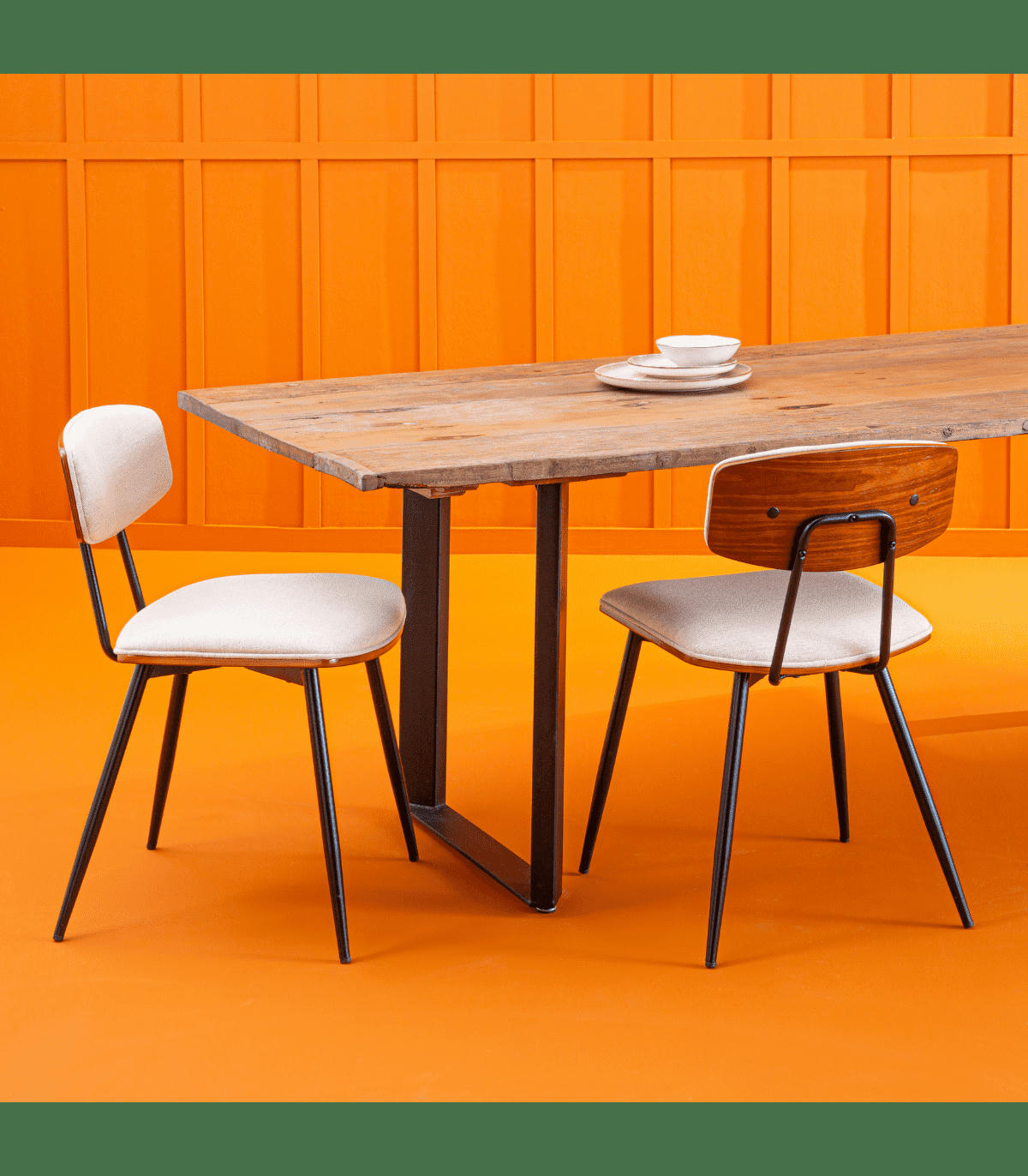 BABETTE - Lot de 2 chaises écru - H79 cm