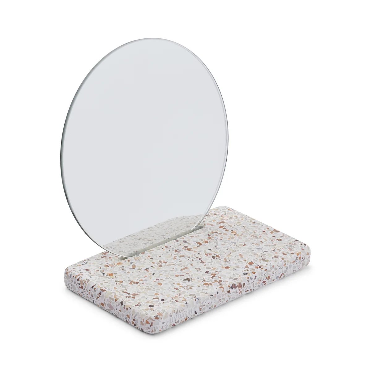 Humdakin - Terrazzo Tischspiegel, 19 x 20 cm, rot / beige